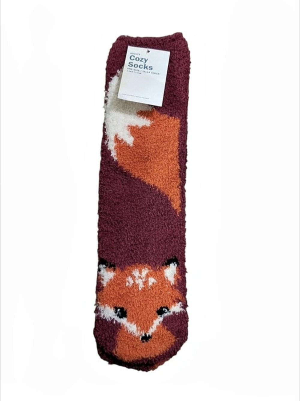 Old Navy Fox Cozy Socks Purple & Orange NWT